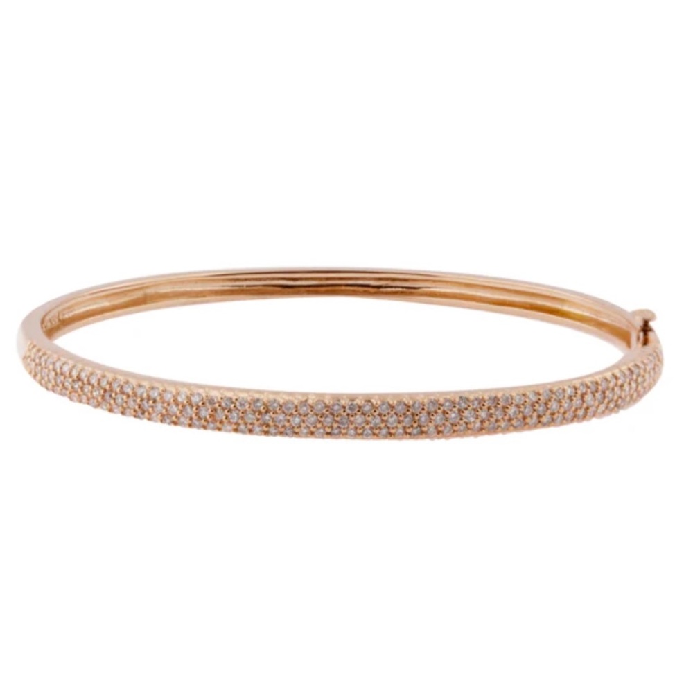 EFFY 14k Rose Gold Diamond Pave Bangle 1.20 TCW